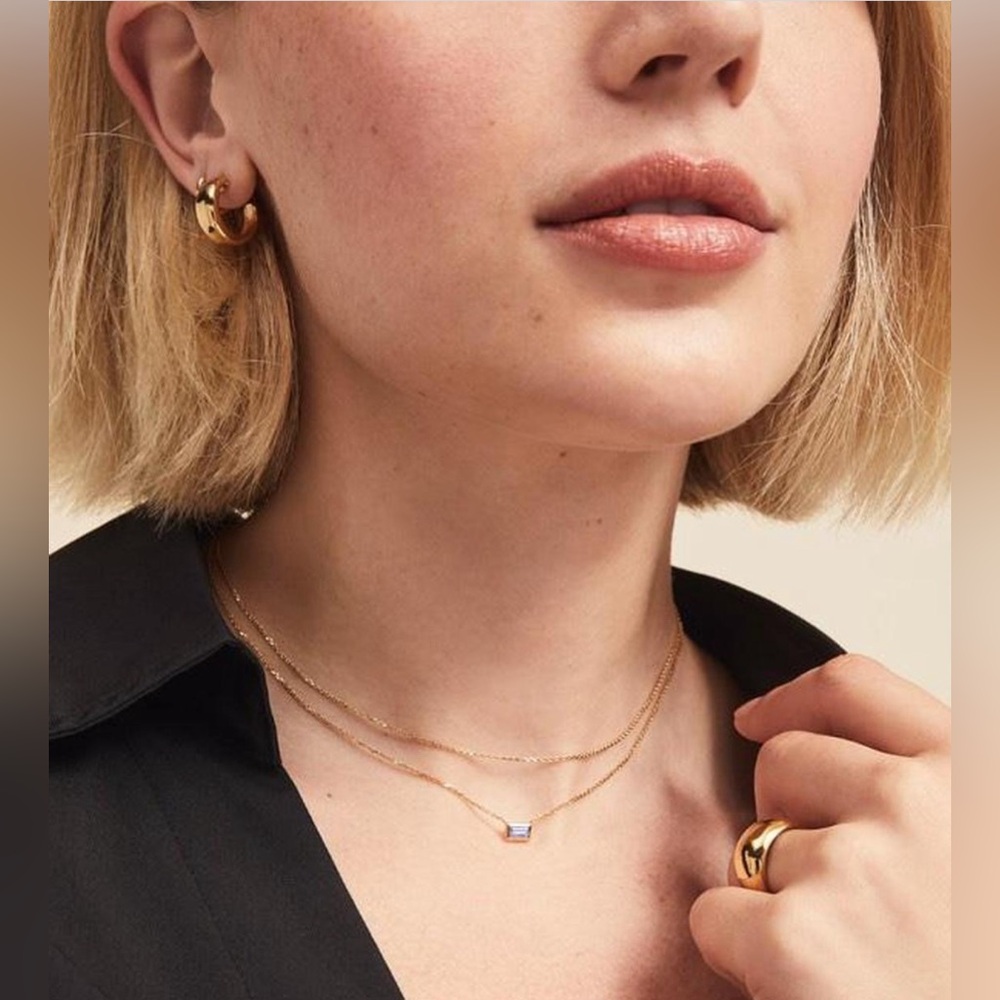 Mejuri Gold Vermeil Layered Aquamarine Necklace